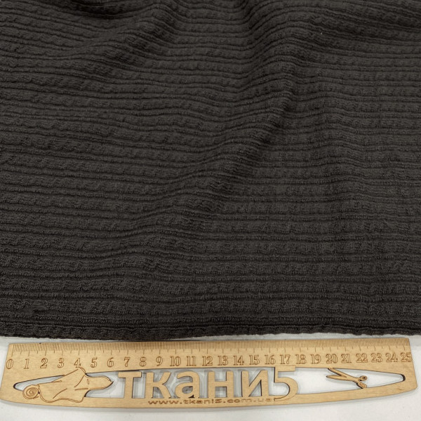 Тканина в'язаний трикотаж двошаровий (сіро-коричневий) (арт. 22127) візерунок трикотаж сірий ✔ Ціна від 200 грн → опт та роздріб