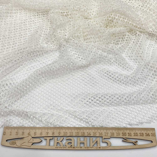 Ткань ажурная сетка (молочный) (арт. 21320) однотонный молочный ✔ Цена от 120 грн → опт и розница