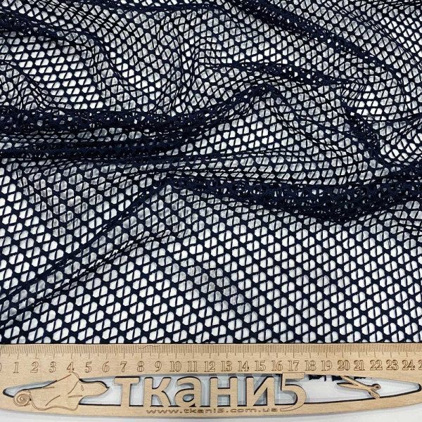Ткань ажурная сетка (темно-синий) (арт. 21327) однотонный темно-синий ✔ Цена от 120 грн → опт и розница