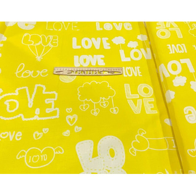 Бязь принт "Gold Lux" Love (желтый) 2