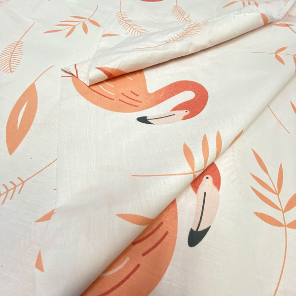 Ткань бязь принт "gold lux" фламинго (белый-розовый) (арт. 9719) fauna & flora print розовый ✔ Цена от 80 грн → опт и розница