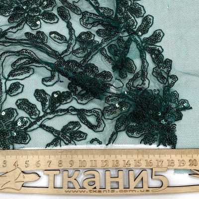 Гипюр ажурный с пайеткой (изумруд)