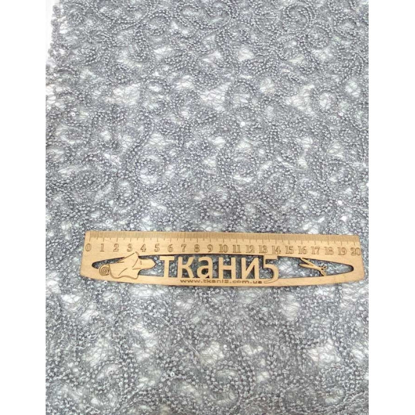 Тканина гіпюр вишивка з паєтками (сірий) (арт. 21502) вишивка гіпюр сірий ✔ Ціна від 320 грн → опт та роздріб