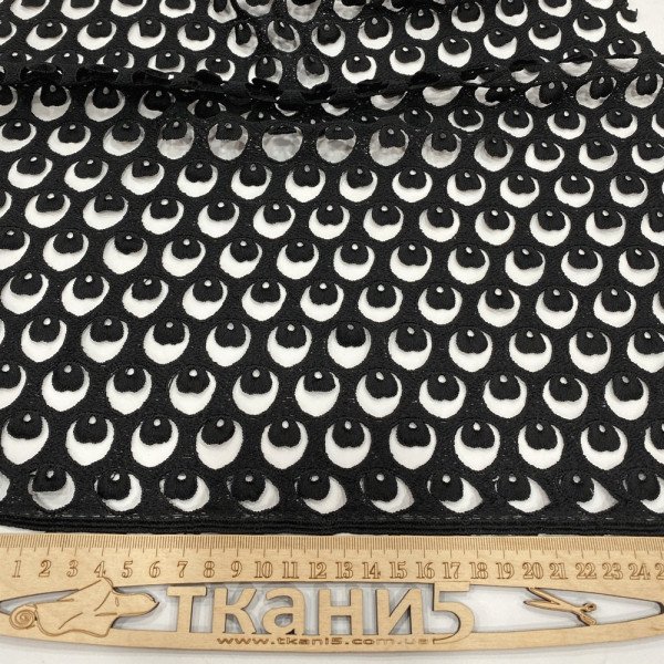 Тканина гіпюр макраме (чорний) (арт. 21869) однотонний макраме чорний ✔ Ціна від 260 грн → опт та роздріб