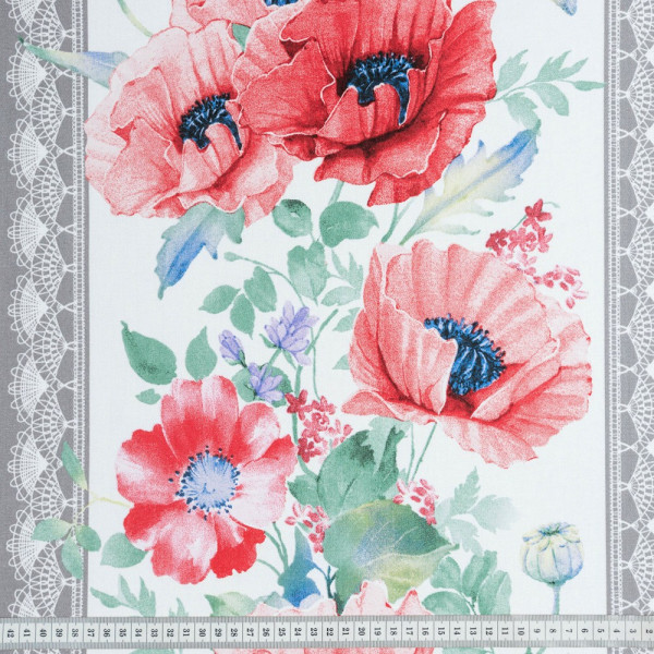 Ткань дорожка столовая (арт. 18816) цветочный (flora) красный ✔ Цена от 56 грн → опт и розница
