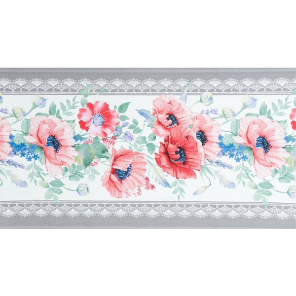 Ткань дорожка столовая (арт. 18816) цветочный (flora) красный ✔ Цена от 56 грн → опт и розница