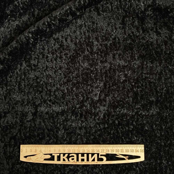 Тканина дубляж каракуль (чорний) (арт. 19570) однотонний дубляж чорний ✔ Ціна від -599 грн → опт та роздріб