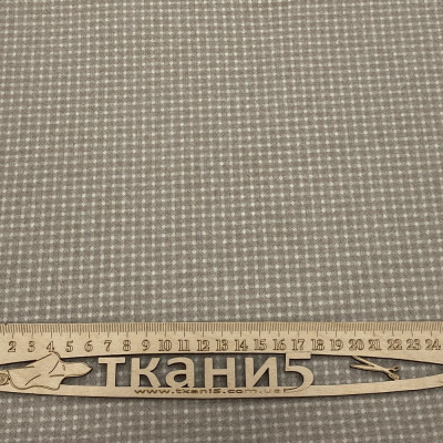 Кашемір на трикотажі Клітка дрібна (бежевий)
