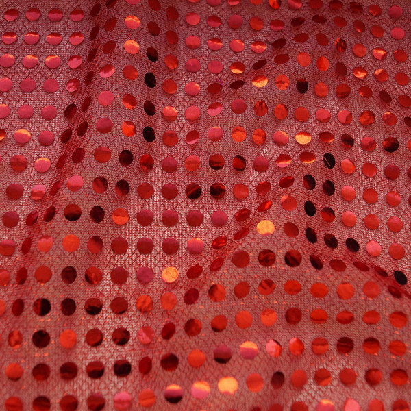 Тканина копійка (червоний на червоному) (арт. 5619) однотонний паєтка червоний ✔ Ціна від 72 грн → опт та роздріб
