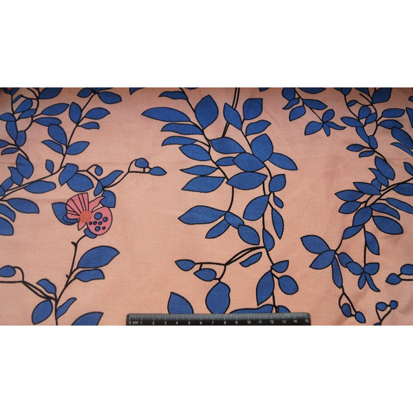 Ткань лен принт цветы (персиковый) (арт. 6165) fauna & flora print персиковый ✔ Цена от 144 грн → опт и розница