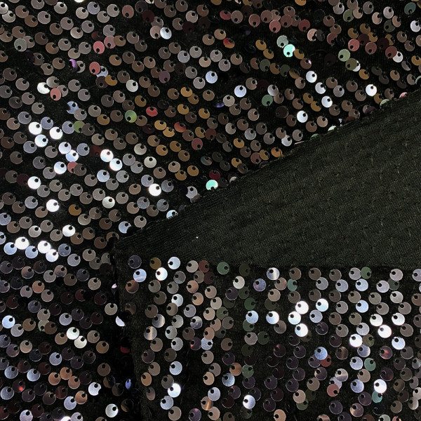 Ткань пайетка на бархате (темно-серая на черном) (арт. 8247) однотонный черный ✔ Цена от 260 грн → опт и розница