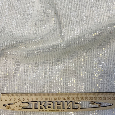 Пайеточная ткань плиссе (белый)
