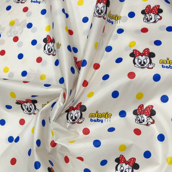 Тканина плащова лаке minnic baby кола (молочний) (арт. 22102) дитячий принт плащова лаке молочний ✔ Ціна від 100 грн → опт та ро