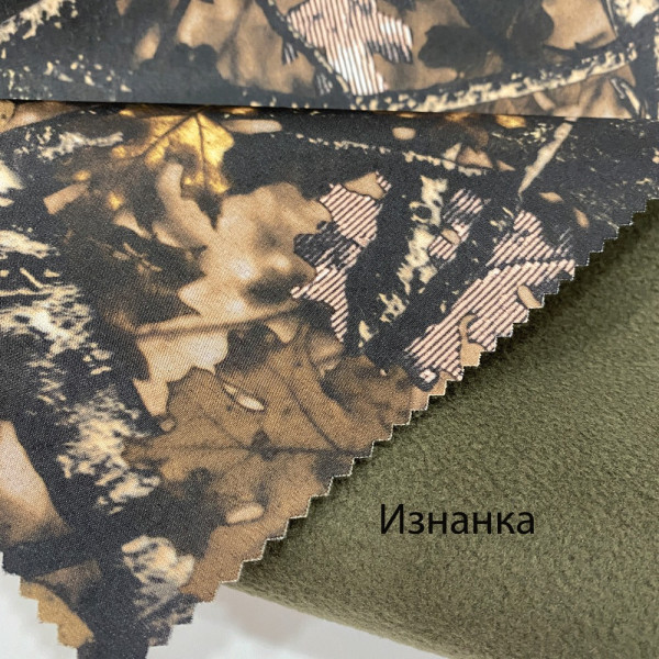 Ткань плащевка на флисе принт (камуфляж) (арт. 21661) камуфляж хаки ✔ Цена от 140 грн → опт и розница