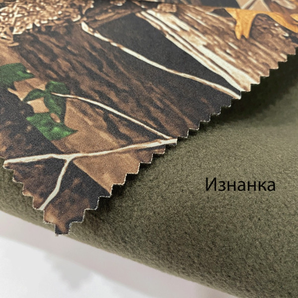 Тканина плащова на флісі принт (камуфляж) (арт. 21670) камуфляж плащова хакі ✔ Ціна від 140 грн → опт та роздріб