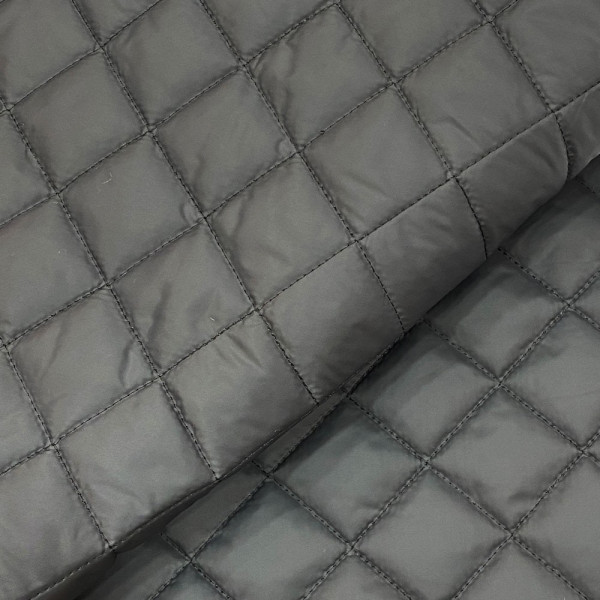 Тканина плащова стьобана ромбік (темно-сірий) (арт. 17997) клітина плащова темно-сірий ✔ Ціна від 152 грн → опт та роздріб