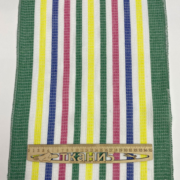 Тканина рушникова тканина вафельна 140 gsm 35см ширина (кольоровий) (арт. 18965) смужка вафельна тканина мультиколор ✔ Ціна від 