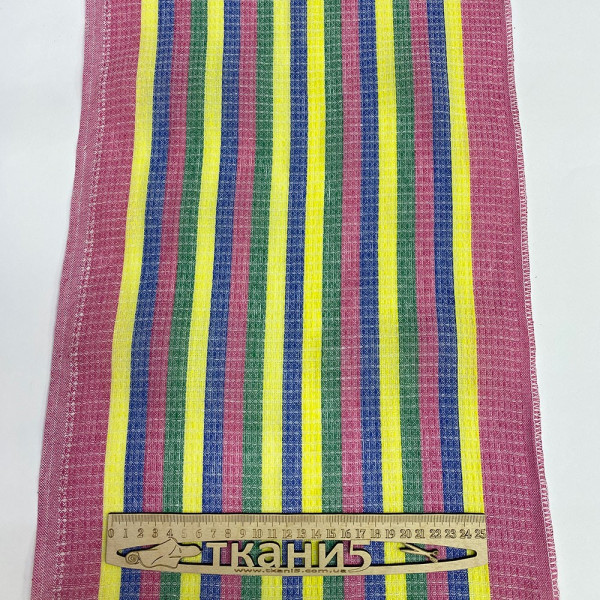 Ткань полотенечная ткань вафельная 140 gsm 35см ширина (цветной) (арт. 18966) полоска мультиколор ✔ Цена от 20 грн → опт и розни