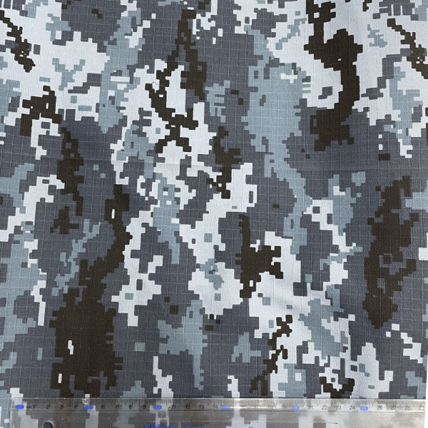 Ткань рип-стоп камуфляж 35/65 ( пиксель) (арт. 22543) однотонный голубой-серый ✔ Цена от 128 грн → опт и розница