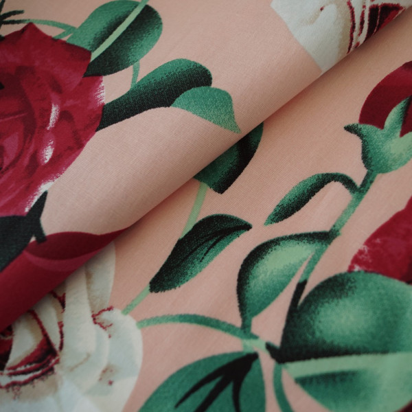 Ткань рубашечная ткань хлопок цветы (арт. 7858) fauna & flora print персиковый ✔ Цена от 136 грн → опт и розница