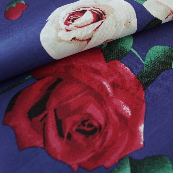 Ткань рубашечная ткань хлопок цветы (арт. 7860) fauna & flora print электро-синий ✔ Цена от 136 грн → опт и розница