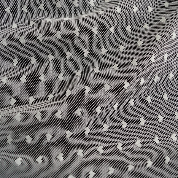 Сетка бистрейч сердечки 5мм (белый)