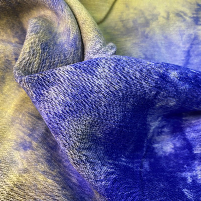 Софт Mango принт Tie dye (жовтий-синій)