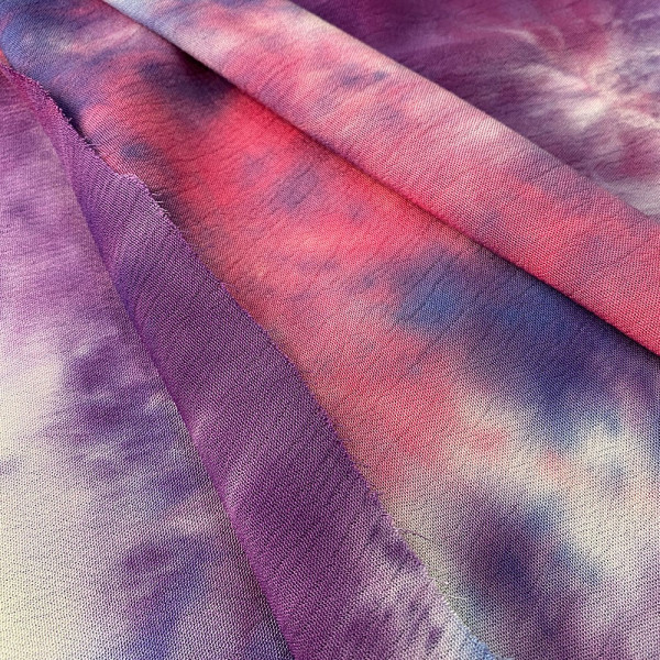 Ткань софт mango принт tie dye (розовый-сиреневый-голубой) (арт. 20871) абстракция сиреневый ✔ Цена от 120 грн → опт и розница