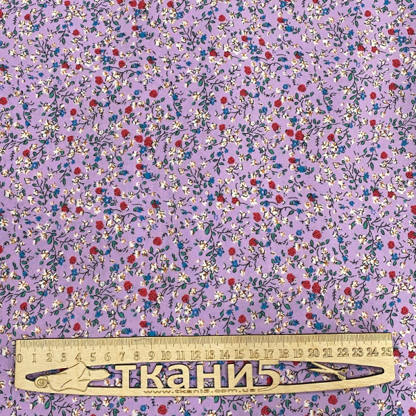 Ткань софт стрейч принт (сирень) (арт. 20720) цветочный (flora) сиреневый ✔ Цена от 88 грн → опт и розница