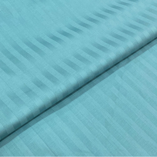 Тканина страйп-сатин 220 dyed 1см (turquoise) (арт. 16884) смужка сатин (бавовна) бірюзовий ✔ Ціна від 148 грн → опт та роздріб
