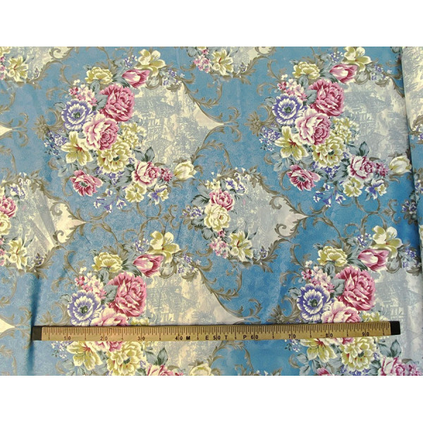 Тканина тік 100% бавовна (блакитна) (арт. 10369) fauna & flora print тік блакитний ✔ Ціна від 132 грн → опт та роздріб