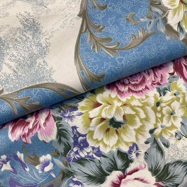 Тканина тік 100% бавовна (блакитна) (арт. 10369) fauna & flora print тік блакитний ✔ Ціна від 132 грн → опт та роздріб