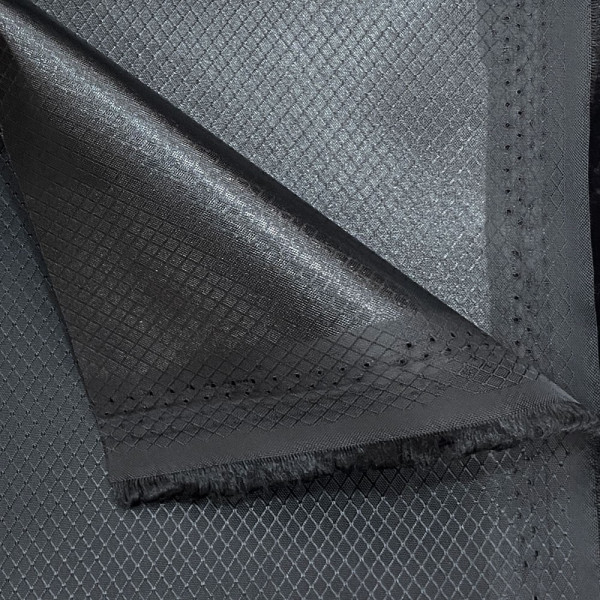 Ткань оксфорд 340D PU ромб черный (155 GSM)