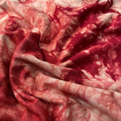 Трикотаж вискоза принт Tie dye (бордо)