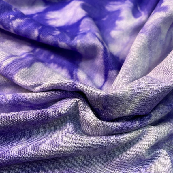 Трикотаж віскоза принт Tie dye (бузок)