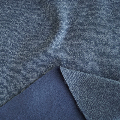 Трикотаж на меху DENIM принт (голубой) 2