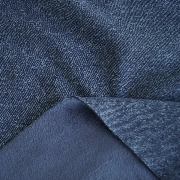 Ткань трикотаж на меху denim принт (синий) (арт. 8050) однотонный синий ✔ Цена от 260 грн → опт и розница