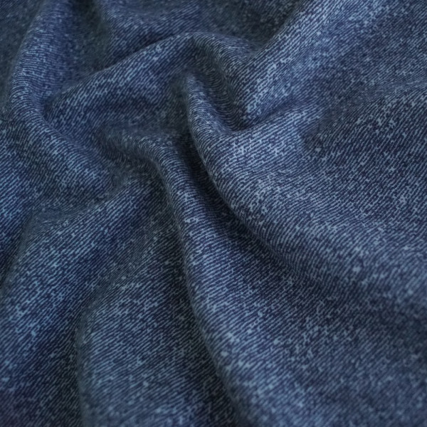 Ткань трикотаж на меху denim принт (синий) (арт. 8050) однотонный синий ✔ Цена от 260 грн → опт и розница