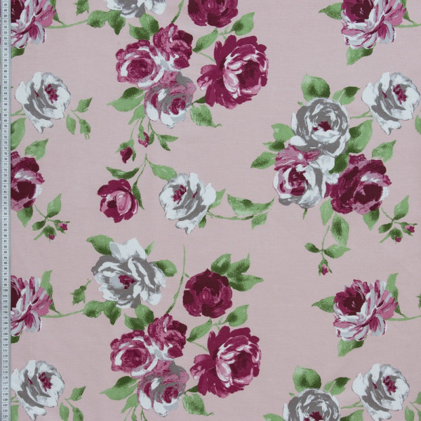 Ткань хлопок принт цветы (розовый) (арт. 18823) цветочный (flora) розовый ✔ Цена от 100 грн → опт и розница