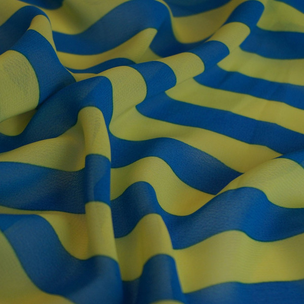 Шифон принт Украинская полоска ( 16 мм )