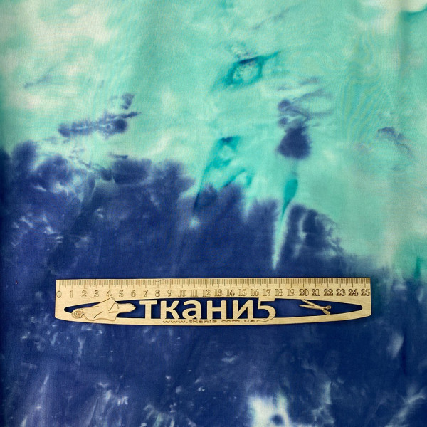 Ткань штапель принт tie dye (мята-синий) (арт. 20825) абстракция мята ✔ Цена от 170 грн → опт и розница