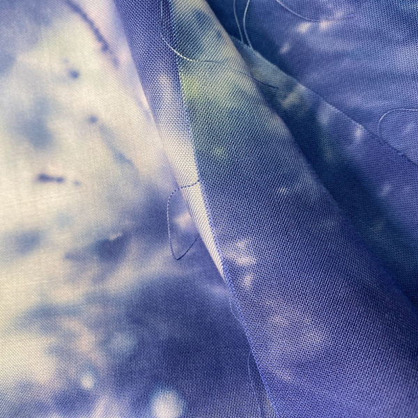 Ткань штапель принт tie dye (салат-синий) (арт. 20827) абстракция синий ✔ Цена от 120 грн → опт и розница