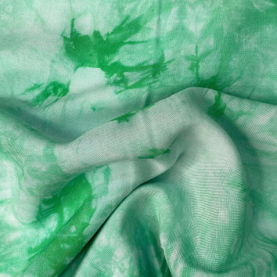 Штапель принт Tie dye (салат) 2