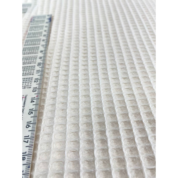 Вафельная ткань 300 GSM 180 см ширина (молочный)