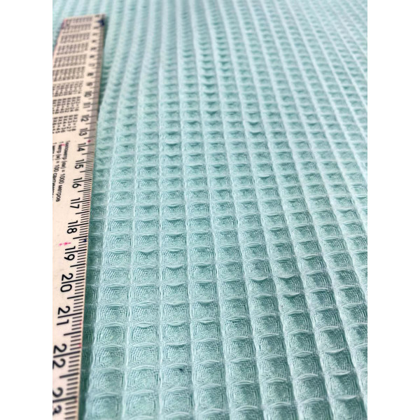 Вафельна тканина 300 GSM 180 см ширина (м'ятний)